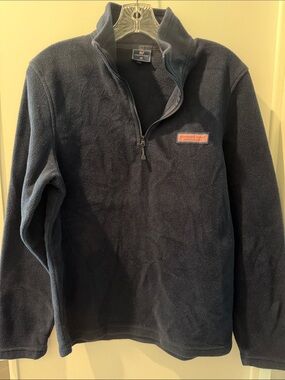 Vineyard Vines Navy Quarter-Zip Fleece Pullover